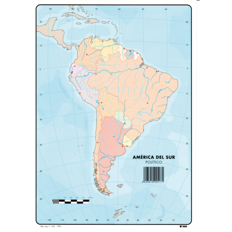 Mapas Mudos América del Sur Físico